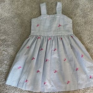 Kelly’s Kids Grey Seersucker Lobster Dress
